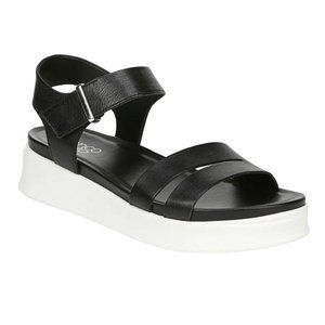 Franco Sarto Essie Black Leather Sandals Size 9